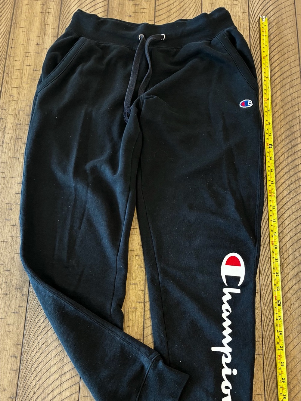 Champion Black Logo Script Jogger Sweatpants